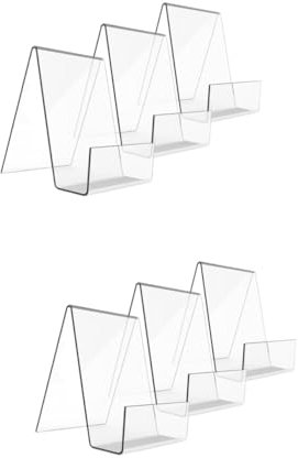 Warmhm 6stücke Acryl Buchständer Für Zeitschriften Und Bücher Multifunktionale Buchablage Für Büro Schlafzimmer Und Bibliothek Transparent Stabil Und Pflegeleicht