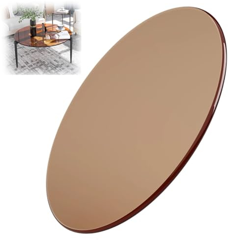 NILZA Braun Tischplatte Glasplatte 50cm 60cm Rund Gehärtetem Glas Tischplatte 8mm Dicke Sicherheitsglas Glasscheibe Für Couchtisch (Size : 90cm)
