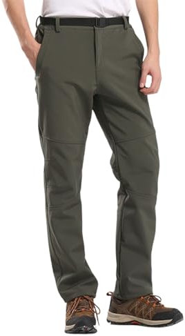 DondPO Fahrradhose Winter Herren, Winter Warm Winddicht Skihose Softshellhose 5XL Schwarze Taschen Schneehose Outdoorhose Kletterhose Jagen Gefüttert wasserdichte Wanderhose Funktionshose
