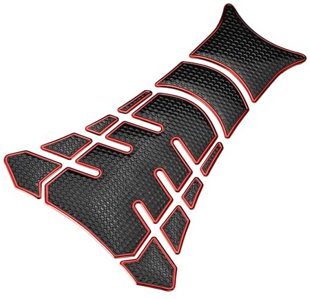 A ABSOPRO Adesivo Protettivo Universale Per Serbatoio Moto 3D 1Pc | Colore: Nero, Rosso. Materiale: PVC Gomma. Dimensioni: 19.8x14.3cm (7.80''x5.63''). Protegge Da Graffi E Polvere.