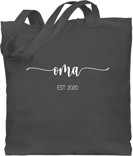 Baumwolltasche - Verkündung Du wirst Großmutter Geschenkidee Oma est Jahreszahl I Geschenk zur Omi befördert - Unisize - Dunkelgrau - personalisierte geschenke fuer beutel grandma geworden tasche