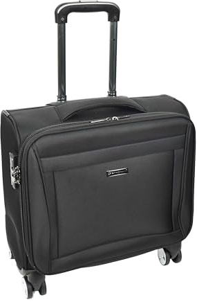 A1 FASHION GOODS Maleta de 4 ruedas para piloto, ligera, con cerradura TSA, tamaño de cabina, bolsa de viaje y negocios, Black, S, Carcasa suave para piloto con ruedas