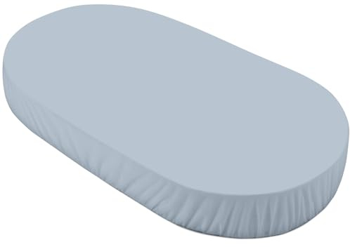 Waldin Grand Drap Housse, pour OWAL Lit Bébé 7en1, Linge pour Enfants, Coton Facile d'entretien, Super Doux et Résistant, Bleu