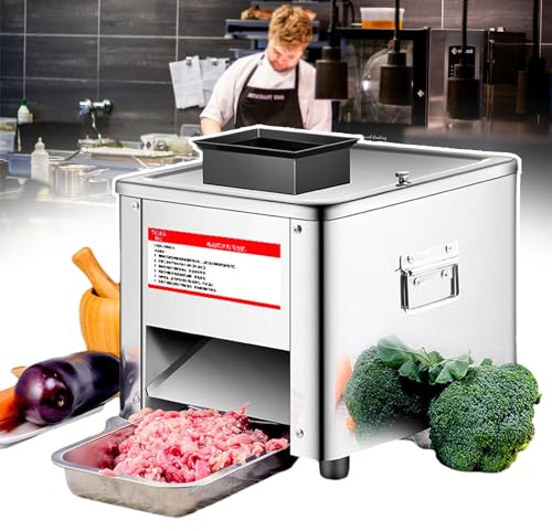 Meat & Bread Slicing Machine, Stainless Steel Meat Grinder,Multiple Optional Blade Modules,Can Slice&Shred&Dice,Cut Meat with Large Capacity of 150 Kg/h,Pure Copper Motor,10mm