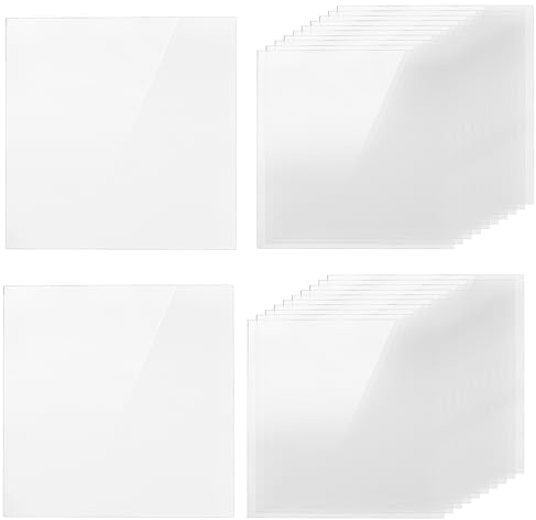 FAAING Lot de 60 plaques acryliques transparentes 10 x 10 cm Plaque carrée en plastique transparent 1 mm Pour cadre photo, peinture, exposition de projet, présentoir de table