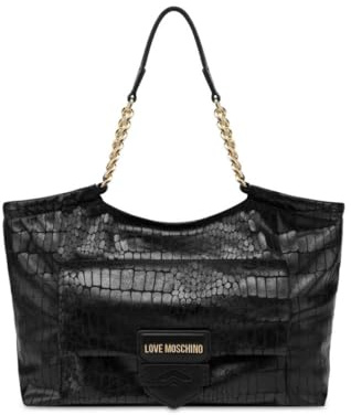 MOSCHINO Borsa donna Love tote ecopelle soft stampa cocco nero B25MO108 JC4286PP0LKF0000 Grande
