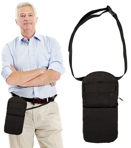 Nephrostomy Tube and Drainage Bag Cover with Adjustable Waist Strap & Catheter Pipe Cover for Nephrostomy Outer Bag Holder (Black)