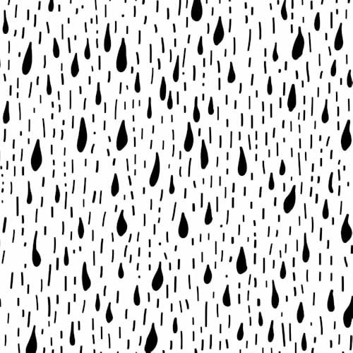 Selbstklebende Tapete Handgezeichnete Schwarze Linie Regentropfen Mustertapete Klebefolie Möbel Tapete Kinderzimmer Muster Dekofolie Möbelfolie Selbstklebend Wand Tapeten Wohnzimmer Schrankfolie Kleb