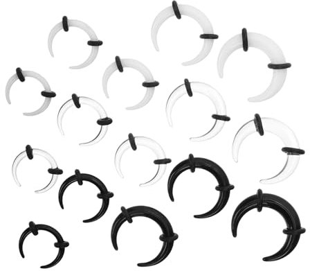 TINEASUR 15stücke Teiliges Septum-ringen Transparent Für Nase Und Ohr Verschiedene Bequeme Ohr Nasenschmuck Für Partys Und Bühnenauftritte