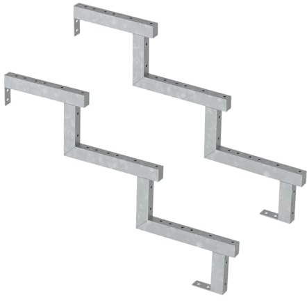 2er Set Stahl Treppenwange 3 Stufen - Option für Setzstufen-Höhe 51cm