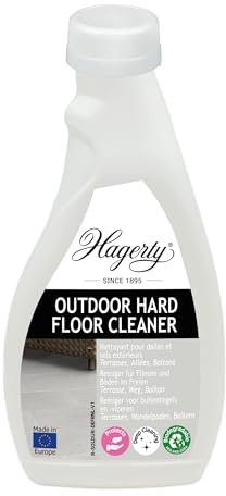 Hagerty Reiniger für Außenböden I Terrassenreiniger für Beton Fliesen Platten Naturstein I Entfernt hartnäckigen Schmutz und Flecken I Behält das natürliche Aussehen des Steins bei I 500ml Konzentrat