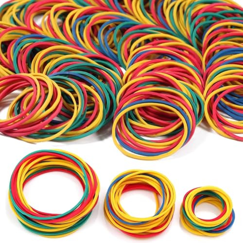 515 Stück Gummibänder Gummiringe, Bunte Rubber Band Haushaltsgummis, Gemischt 25mm 38mm 50mm Für Zuhause Büro Schule Küche Organisieren Von Dokumenten Rechnungen Briefe