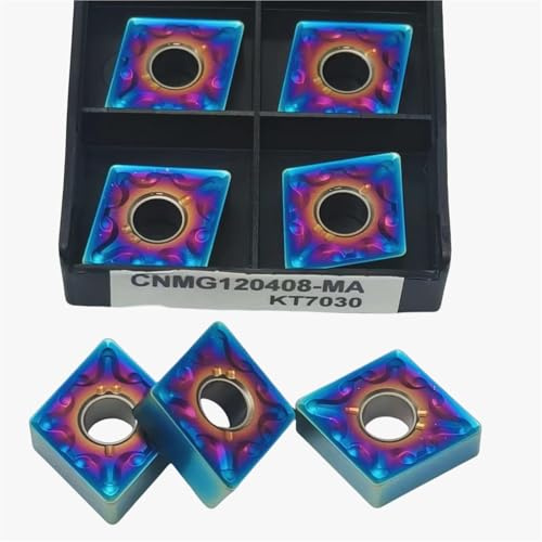 10 Piezas CNMG120404 CNMG120408 MA KT7030 Insertos De Corte De Carburo Para Torneado, Herramientas De Torno CNMG 120404 120408, Piezas Metálicas Herramienta de Torno(CNMG120408-MA KT7030)