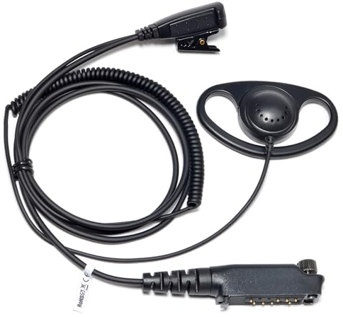 HYS Sepura Ohrhörer für STP8000 STP9000 SC20 SC21 Funkgeräte | D-förmige Kopfhörer, Sicherheits-Headset Kompatibel mit Sepura STP8000 STP9000(Tetra) SC20 SC21