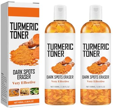 2 pezzi di tonico per il viso alla curcuma, estratto biologico di essenza di curcuma, rimuove le impurità del viso, idrata delicatamente e profonda, risveglia la pelle luminosa, adatto a tutti i tipi