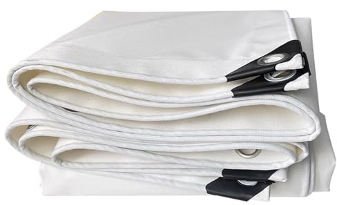 Tela cerata impermeabile resistente – 4 x 8 m (13,1ft x 26,2ft) Oxford copertura con occhielli antiruggine telone per campeggio all'aperto e uso pesante