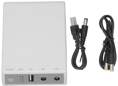 Asixxsix Fuente de Alimentación Ininterrumpida, Respaldo de Batería Mini UPS de 10400 MAh con Salida USB 5V DC 9V 12V y Entrada DC 5V, para la Cámara de Seguridad del Módem del Enrutador