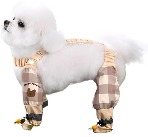Pantaloni antipolvere con scarpe per cani, stivali impermeabili per cani e pantaloni antipioggia, regolabili, antiscivolo, per cani di taglia piccola, media e grande, passeggiate all'aperto (A, XL)