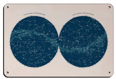 Targa in metallo vintage con mappa stellare, decorazione artistica da parete per pub, club, caffetteria, bar, casa, 20 x 30 cm