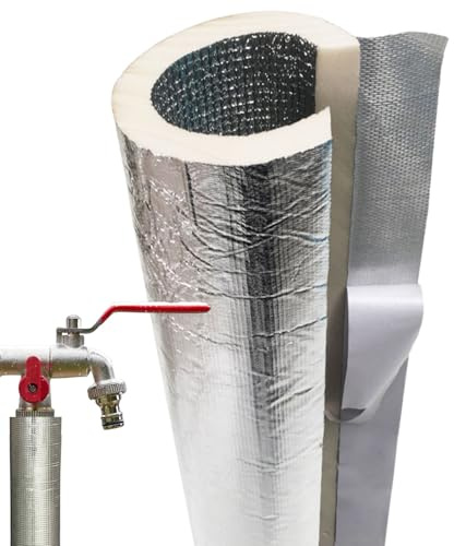 Condensate Pipe Insulation Antifreeze Cover ID 22/27/32/43/52/65/76/90/114/133mm Foam Pipe Insulation, Self-Adhesive Pre Slit Foam Pipes Covers(32mm*20mm*95cm)