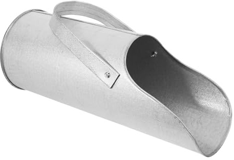 INOOMP Funnel per Calcestruzzo in Ferro Argento, Secchio per Riempimento Granuli, Versamento Fluido e Uniforme, per Cantiere e Strutture Secondarie