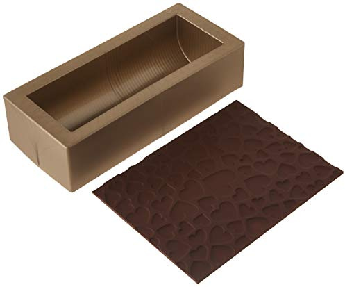 silikomart | Kit pour Tronchetti et Semifreddi MAGIC LOVE, Kit composition 1 moule en Silicone platine pour Tronchetto, 1 tapis en Silicone platine, Design 3D, 296 x 130 mm, h 72 mm, Made in Italy