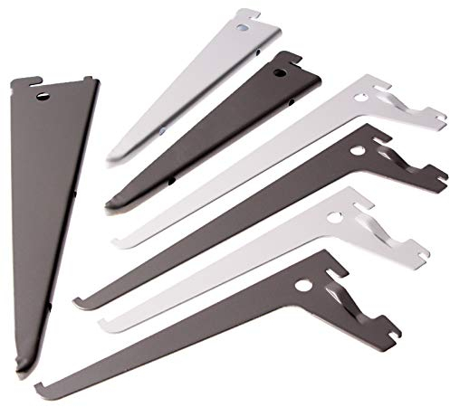 PRIOstahl® Regalträger 10 Stück - 220mm weiss 2-Reihig Regalsystem für Wandschiene Regalhalter