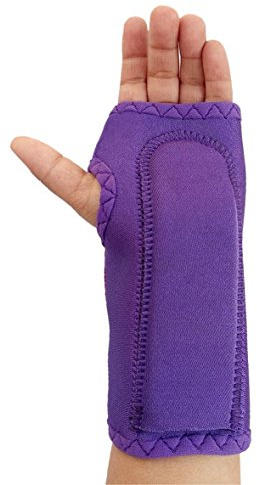 LTG PRO® Muñequera de neopreno para niños con férula de neopreno para niños (izquierda, morada)