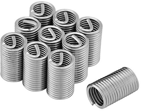 M8x1, 25x3D Gewindeeinsätze, 10 Stücke 304 Edelstahl Drahtgewinde Reparatur Einsatz Sortiment, Gewinde Reparatur Kit, Gewindeeinsatz mit Box