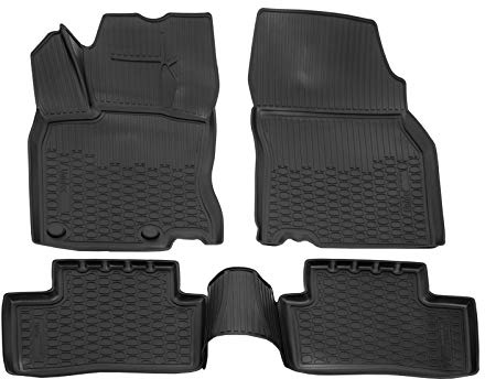 J&J AUTOMOTIVE | 3D Gummimatten Auto Matten Fussmatten Kompatibel mit Kadjar ab 2015, Rand cca 4cm, Allwetter, 4Tlg, Premium Qualität