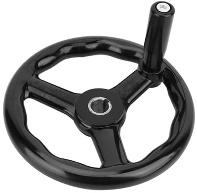 200 * 18mm Handrad, Schwarz Anti-Rutsch-Bakelit 3-Speichen-Handrad mit Griff für Fräsmaschine
