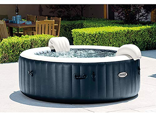 Intex Pure Spa, vasca idromassaggio da esterno 85 Bubble Massaggio per 6 persone, Ø 216 x 71 cm, sistema anticalcare 10 W, vinile laminato, blu navy