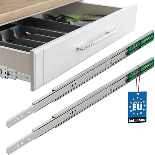 KOTARBAU® Schubladenschienen Vollauszug Schubladenauszug 550mm mit Selbsteinzug Stahl Schubladenschienen Softclose Auszüge Schubladenauszüge Schienen für Schubladen Vollauszüge Teleskopschienen