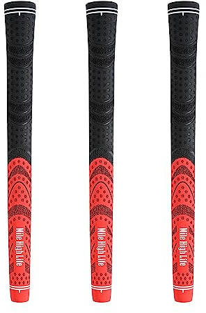 Mile High Life Golfgriffe, 13 Stück/3 Stück, Allwetter-Golfschlägergriffe aus weichem Gummi, hohe Stoßdämpfung, verbesserte Traktion, Standard, mittlere und Jumbo-Größe (Kern 1,5 cm - 1,5 cm)