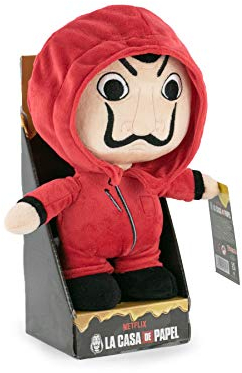 La Casa di Carta (La Casa de Papel) - Peluche La Casa di Carta con Maschera Dalí - qualità Super Morbida (26 Cm, Display)