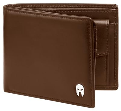 SPARTANO Herren Geldbörse, Herren Wallet mit RFID-Schutz, mit Münzfach, Portemonnaie mit 11 Kreditkartentasche und 2 Geldscheine - Zeus (Braun)