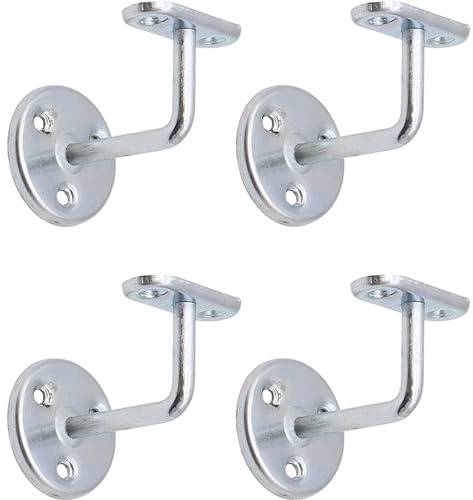 EAI Zinc Plated Handrail Brackets for Wood and Steel Stair Bannister 4 Pack