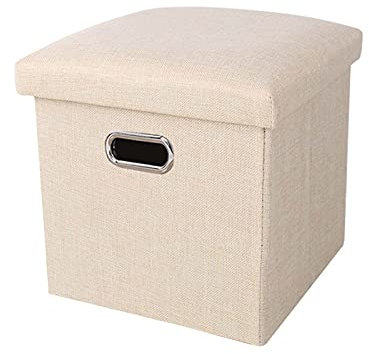 FOGUO Sitzhocker 48x30x30cm, Faltbare Sitztruhe, Sitzbank mit Stauraum, Aufbewahrungsbox mit Deckel, Beinschaukel Fußablage Hocker, Sitzpouf Bodenkissen