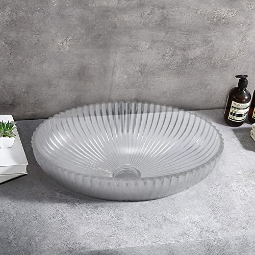 HomeLava Modern Glas Waschbecken Waschschale Aufsatzwaschbecken Waschtisch Gäste WC mit Ablaufgarnitur