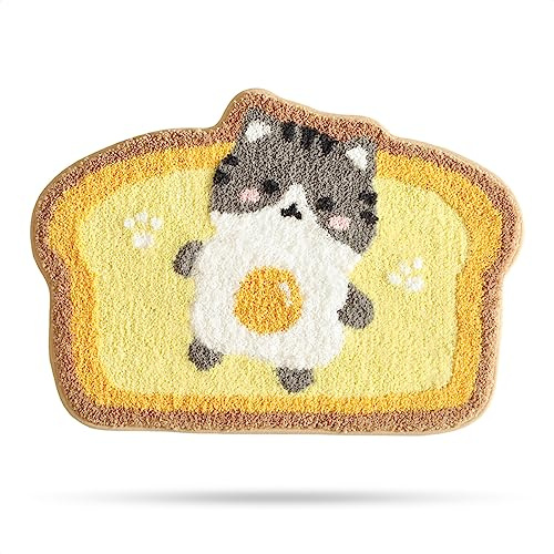 Molesun Niedliche Katze Badematte 50x80cm, Weich, Saugfähig, Waschbar | Niedlicher Rutschfester Badvorleger, 100% Mikrofaser-Badematten, für Badezimmer Dusche Schlafzimmer Küche, Maschinenwaschbar