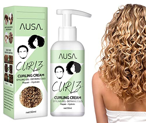 Curling Cream, Gel Peinado Cabello Rizado, Gel para Modelar Rizos Efecto Definido, Curling Cream, Activador del rizo para Mantener la Elasticidad, el Brillo y Volumen, Rizos Naturales