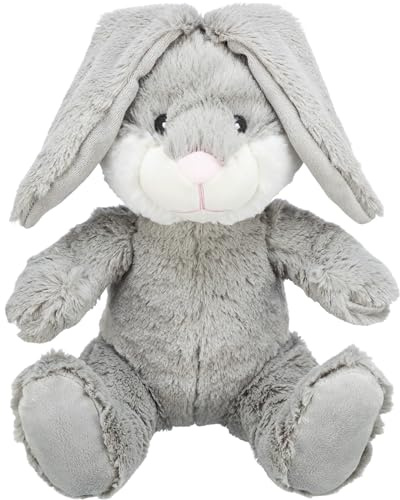 Trixie Hundespielzeug Hase Evan, zum gemeinsamen Spielen – 25 cm | Kuscheliger Spielgefährte aus weichem Plüsch – zum Schmusen, Tragen und Spielen für Welpen und erwachsene Hunde