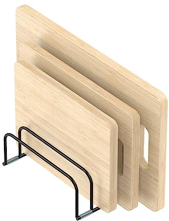 KORRTFID Cutting Board Storage Rack, Compact Cutting Board Organizer, Chopping Board Storage Stand Rack, Bakeware & Cookie Pan Sheets Organizer (1.0 Inch Width Slots)