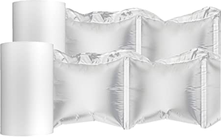 Luftpolsterkissen 20 x 20 cm für Luftpolstermaschine - 2 Rollen je 600m Luftposterfolie Abrissperforation