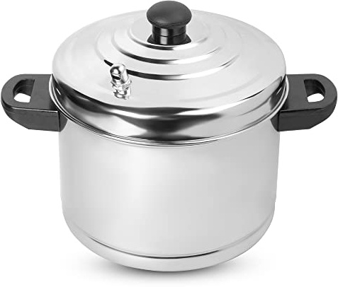 KSJONE 6-Rack Stainless Steel Idli Cooker (Induction Friendly) with Stainless Steel lid, Food Grade Idli Plates For Cooker, Insta Pot 6 idli Plates (24 Idlis), Silver