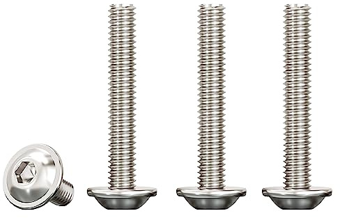 Drenky M5 Innensechskant Flansch Edelstahl Schrauben Rostfrei M5x35mm Linsenkopfschraube A2 V2A Edelstahlschrauben Flachkopfschraube Gewindeschrauben Vollgewinde, Schwarz, 20 Stück