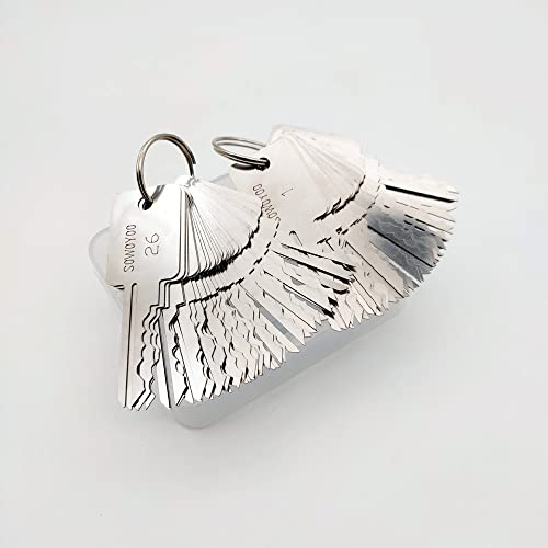 QiDAi 48 Stück Hauptschlüssel-Multifunktionswerkzeug für Schlossknacken, Edelstahl, 48 Stück Jiggler-Schlüssel, Türschloss, Dietrichschlüssel für Zuhause, Schlosser