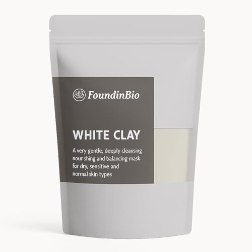 Kaolin Weiße Tonerde Pulver Kaolin Weißer Ton - Chemiefrei Gesichtsreinigung - Kaolin Clay - Kosmetikton für Masken und Peelings Tonerde für Haar und Körperpflege
