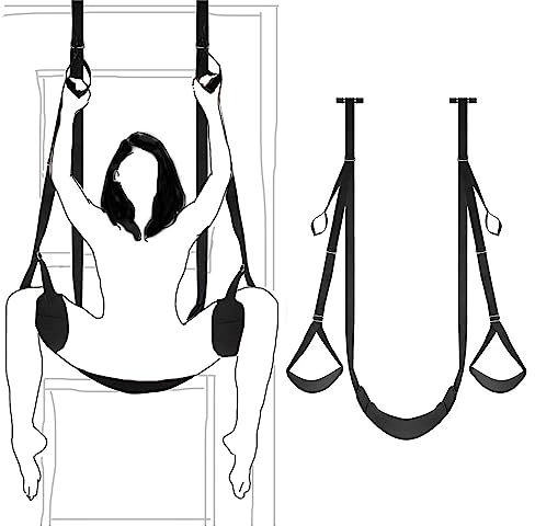 FOCICE Door Sex Swing Liebesschaukel Sexschaukel, Bequeme Sex Swings Mit Extra Breiten Polstern Verstellbaren Riemen, Robustes SM Bondage Set Sexspielzeug Für Paare Extrem Sex, Hält Bis Zu 220kg