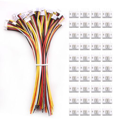 VISSQH 40 Paia JST Connettore con 150mm 26AWG Cavo, JST 2.0 PH 4 pin Connettore Maschio e Femmina,JST Micro Elettrico Spina e Presa Connettore